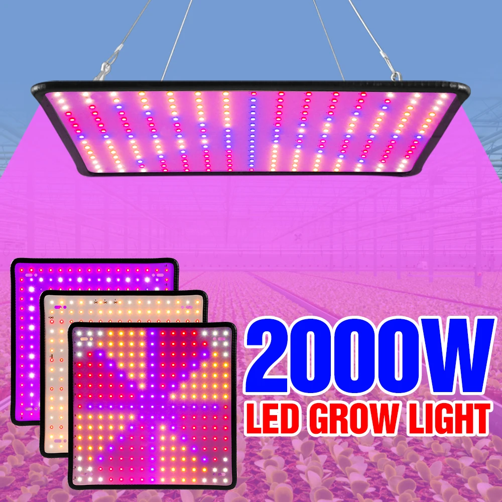 Светодиодная фитолампа полного спектра для выращивания растений, 2000 Вт фитоламсветильник светодиодная лампа полного спектра для выращивания растений 1000 вт 2000 вт 4000 вт 220 в