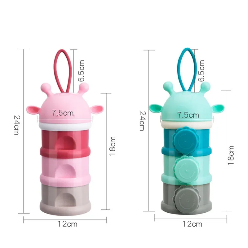 3Layer Cartoon Bunny Portable Baby Food Storag Box Multiple Opening Cereal Cartoon Infant Milk Powder Box Toddle Snack Container