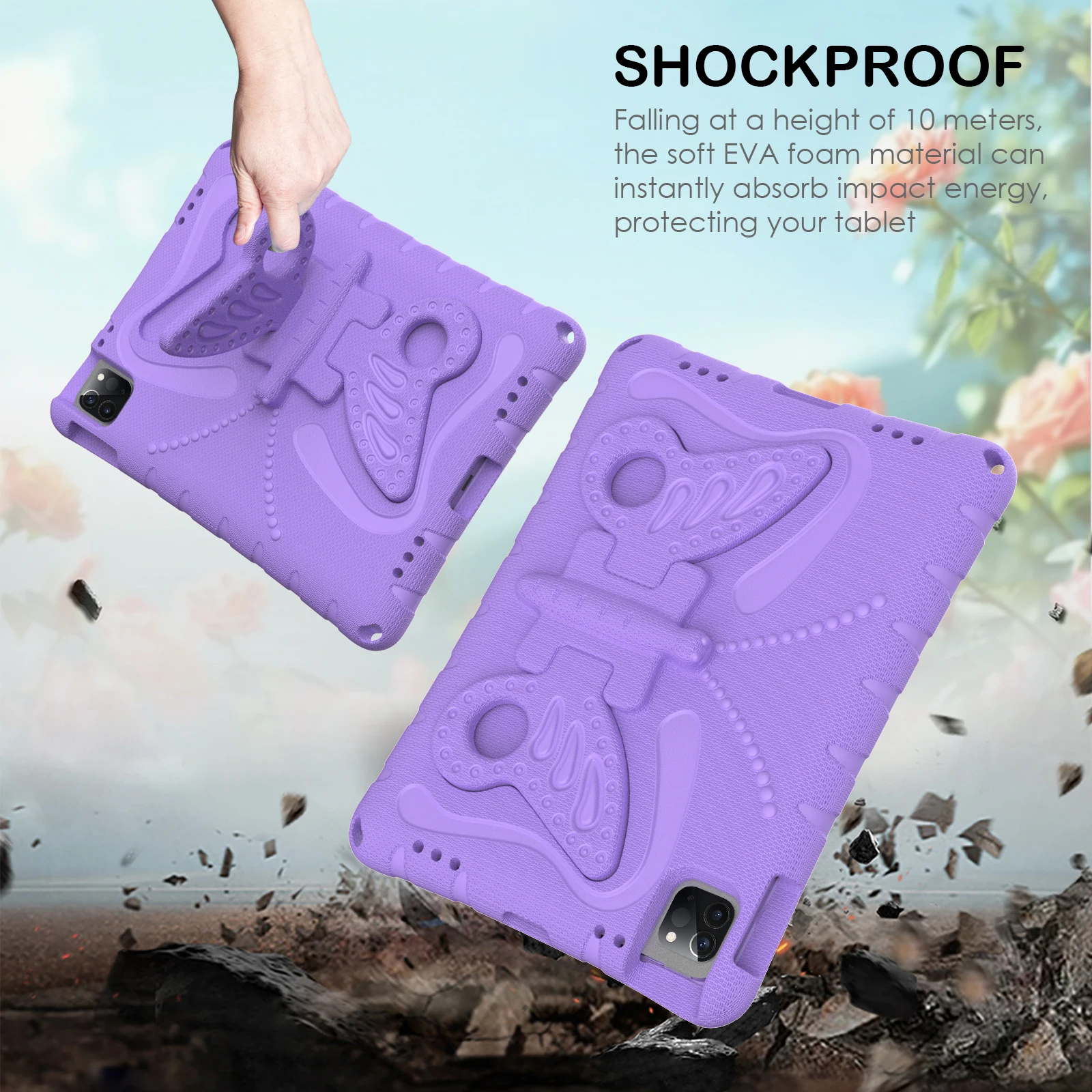 Children's Lightweight Shockproof iPad Case with Handle and Kickstand