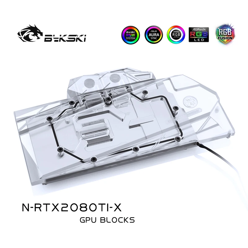 Blocco Di Raffreddamento Ad Acqua Gpu Bykski N-Rtx2080Ti-X Per Nvidia Geforce Rtx 2080Ti/2080 Blocco Gpu Copertura Completa