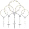 30Pcs Baptism Rosary Beads Finger Baptism Rosaries Faux Pearls for Baptism Favors Christening Favors Communion Favors 1