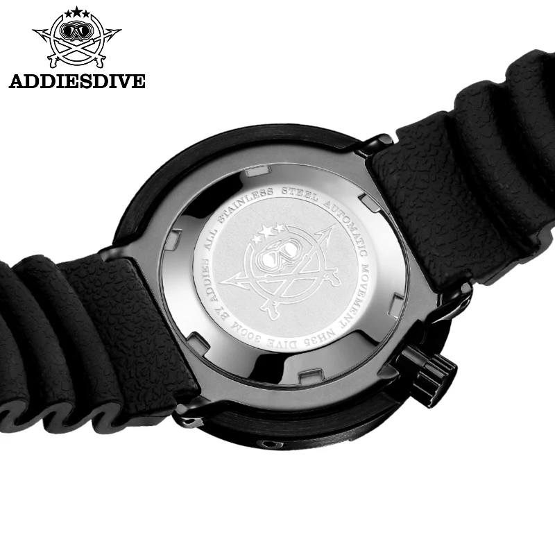 ADDIESDIVE Men's Luxury Watch Black Tuna Case Sapphire 300m Waterproof NH35A Luminous Dial Automatic Mechanical Watches