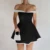 Sexy Tube Top Gown Dress For Women Slim Contrast Color Mini Dresses Elegant Backless One-Shoulder Clothes Female Chic