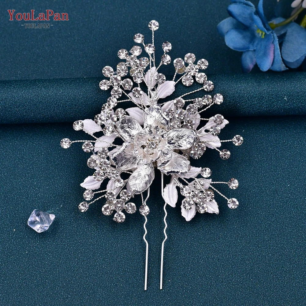 YouLaPan HP352 Fashion Wedding Headdress Bridal Hair Comb and Pin Hair Clips Woman Accessories Alloy Flower Bride Headwear