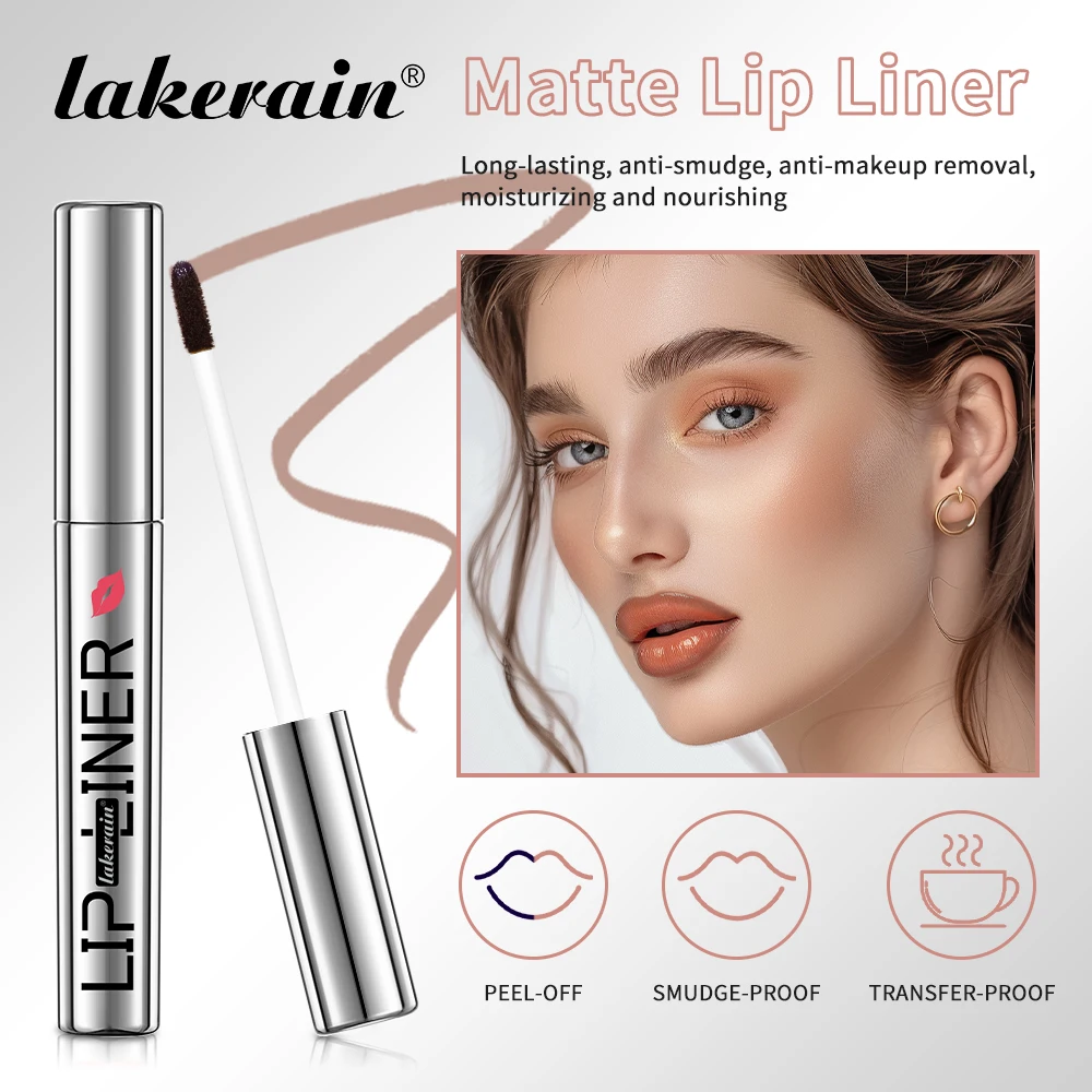 4Colors Waterproof Lip Liner Peel Off Tattoo Lipgloss Waterproof Long Lasting Matte Lip Tint Brown Contour Tear-off Lips Stain