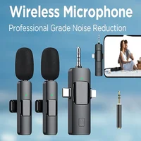 Wireless Lavalier Microphone Omnidirectional Portable Mini Mic for Smartphones Video Interviews Live Streaming