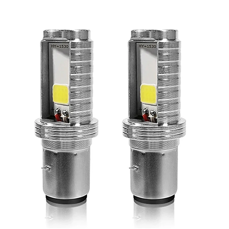 

New 2Pcs BA20D LED Motorcycle Headlight Hi/Lo Beam Bulb H6 B35 Moto Bike Scooter Head Lamp 1200Lm White 12-36V