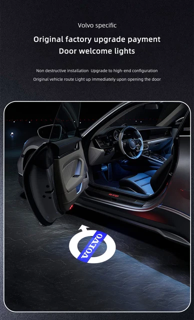 Luci Benvenuto Auto Per Volvo S90, S60, XC60, XC40 - Proiettore LED Logo Portiera, 2 Pezzi - Foto 9