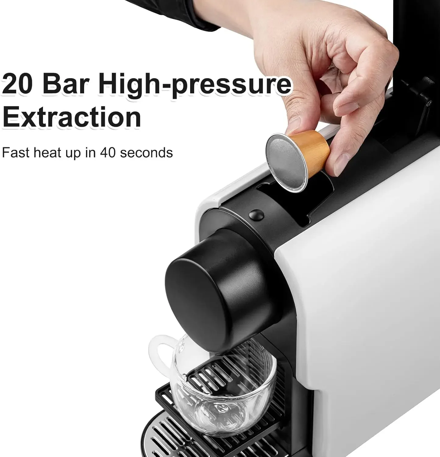 Espresso Machine Compatible for NS Original Line Pods, Compact Capsule Coffee Maker with 20 Bar High Pressure Pump, 22 oz Remova 3