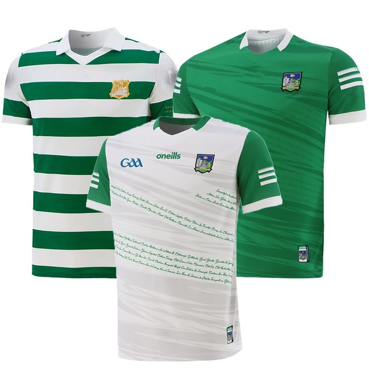 

2021/22 Limerick GAA 3 Stripe Home Goalkeeper Commemoration Rugby Jersey T Shirt Mens