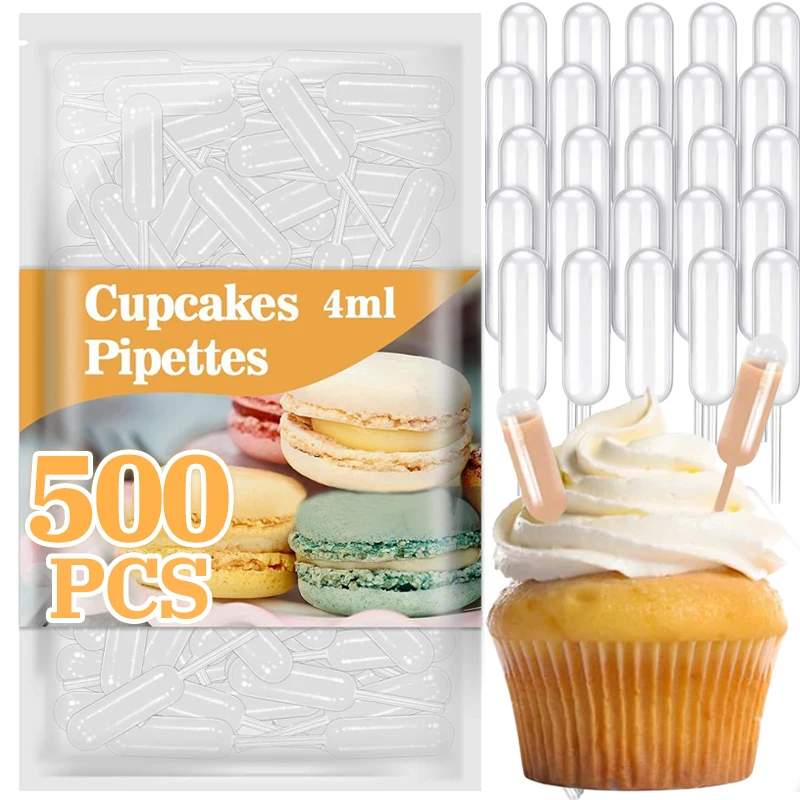 Disposable Dropper Mini Liquid Squeeze Droppers 4ml Disposable Jam Dropper for Cupcake Sauce Transfer Pipettes