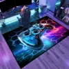 Gaming Area Rug Teen Boys Carpet 3D Transparent Gamepad Game Controller for Game Room Boys Girls Bedroom Playroom Floor Mat 3