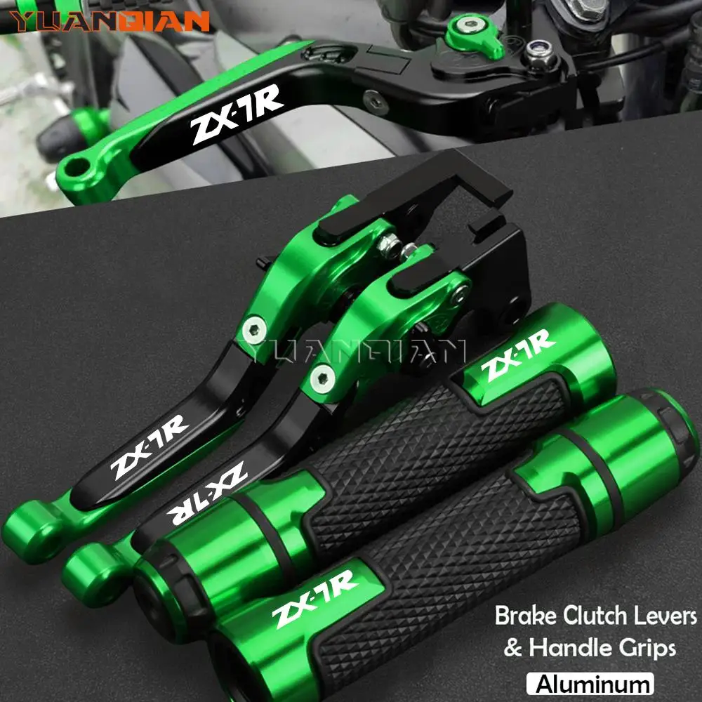 

For KAWASAKI ZX7R ZX-7R ZX 7R 1989-2003 2002 2001 2000 1999 Motorcycle Aluminum Adjustable Brake Clutch Levers & Handlebar grips