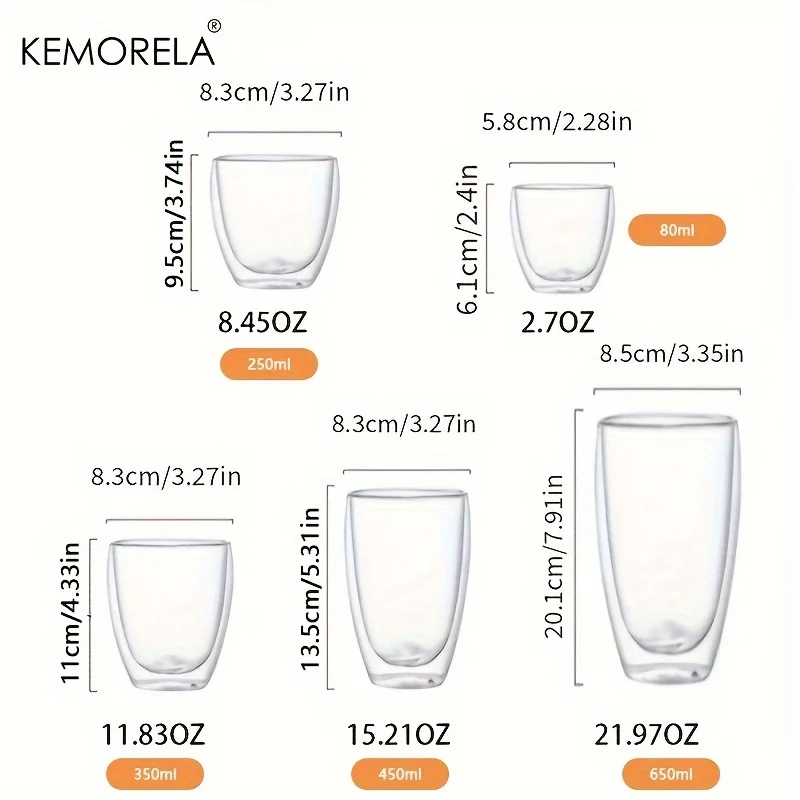 1PCS Heat-Resistant Double Wall Glass Cup Milk Whiskey Tea Transparent Beer Espresso Coffee Cup Drinkware Cups Drinking Glasses
