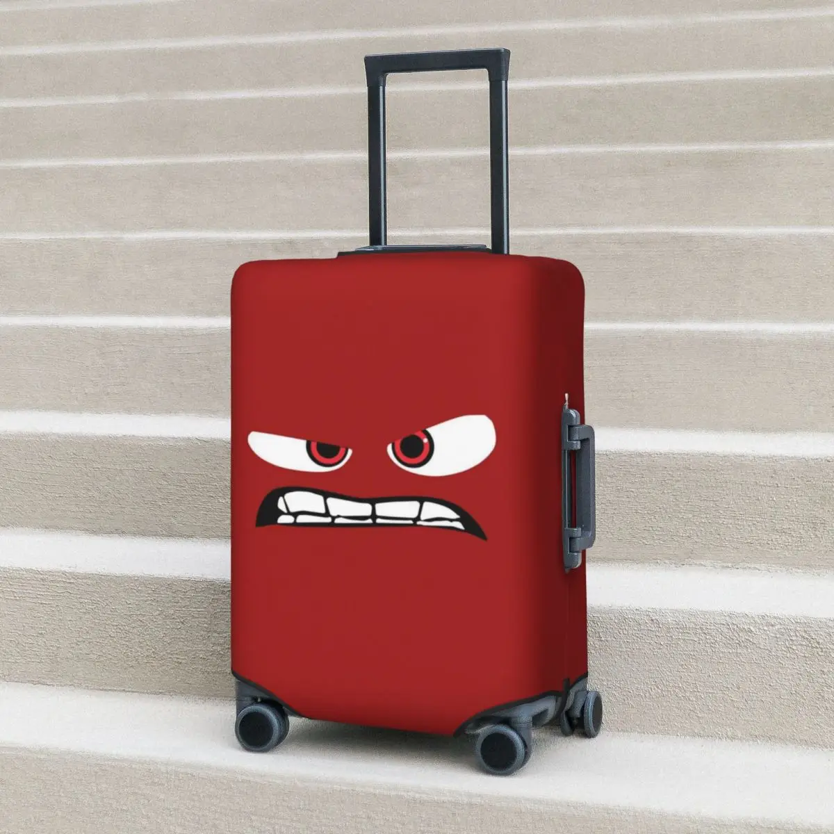 Funny Expression Suitcase Cover Cartoon Face Business Protector Vacation Fun Luggage Accesories
