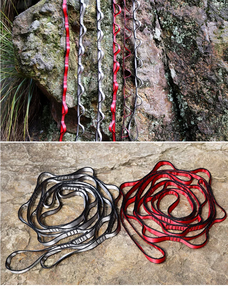 2PCS 110mm aerial yoga hammock extension belt with high strength double layer belt climbing chrysanthemum rope hammock strap rop 6