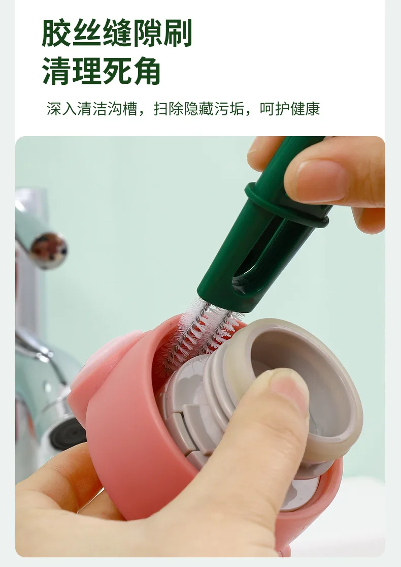 3 In 1 Multifunctional Cleaning Cup Brush Long Handle Insulation Cup Lid Brush Straw Brush Crevice Cleaning Brush, Used To Clean Baby Bottles, Water Cups, Glass, Teapots