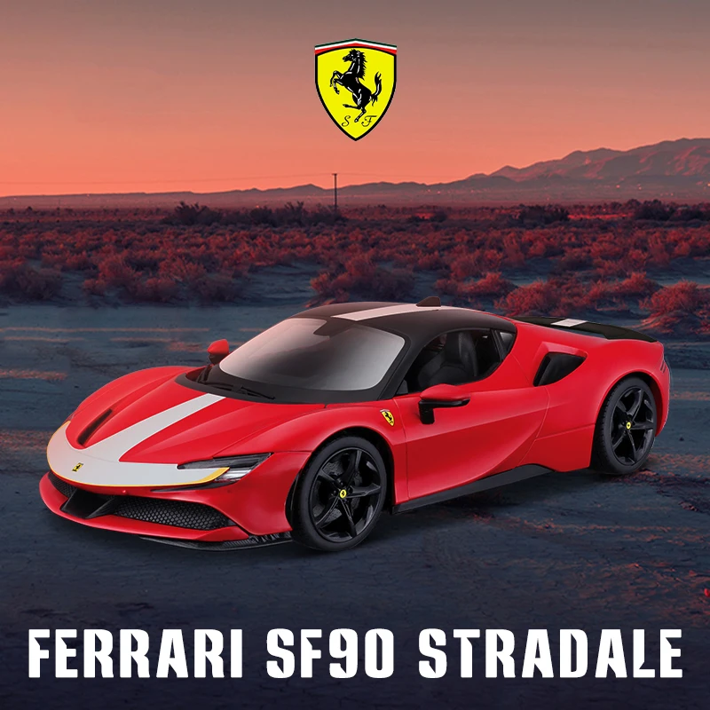 Bburago 1:18 New Style Ferrari SF90 Stradale Alloy Model Car Simulation Decoration Collection Gift Toy Die Casting Model Boy Toy bburago 1 18 new ferrari monza sp1 car alloy car model simulation car decoration collection gift toy die casting model boy toy