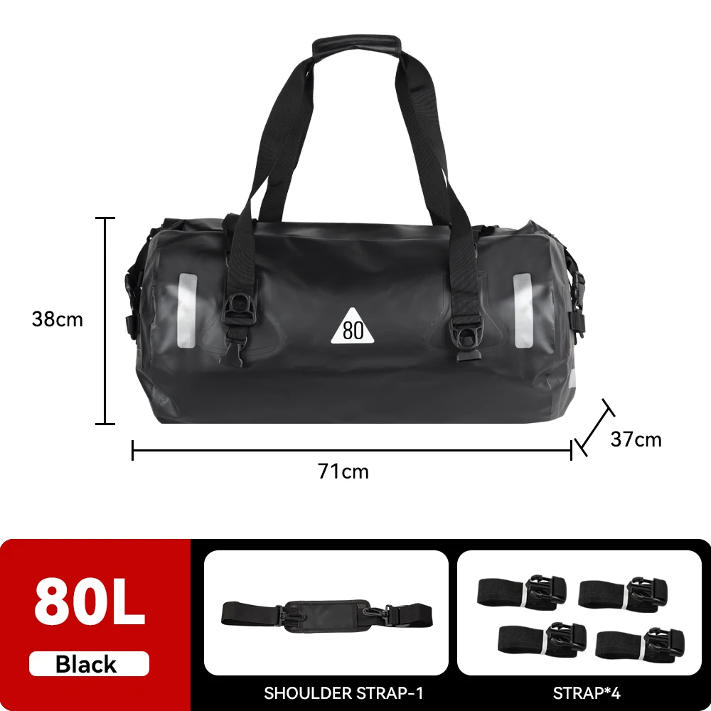 Waterproof Adventure Motorcycle Duffel Bag - 40L/80L/90L for Travel, Cycling, Hiking, and Camping