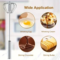 Stainless Steel Egg Beater Durable Semi-Automatic Mixer for Effortless Egg Cream Mixing Stirring and Beating for Kitchen Baking 5