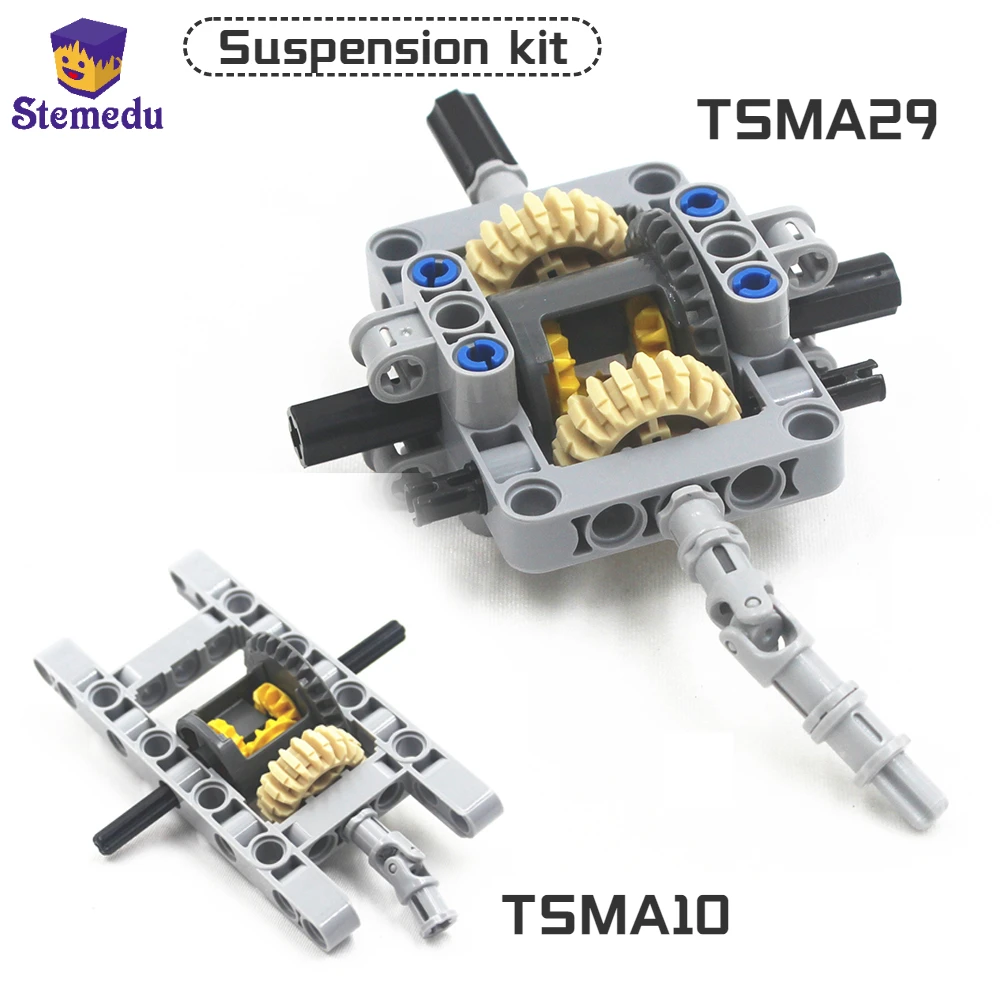 MOC Suspension Educational Kit Building Block Technical 29pcs/10pcs Differential GearBox Pack Brick Compatible Legoeds