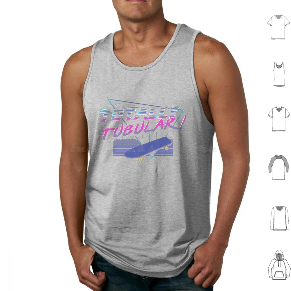 thumbnail image 1 of Totally Tubular Tank Tops Vest Sleeveless 80s Pop Culture Totally Tubular Skateboard Max Tv Series Things Stranger, 1 of 5