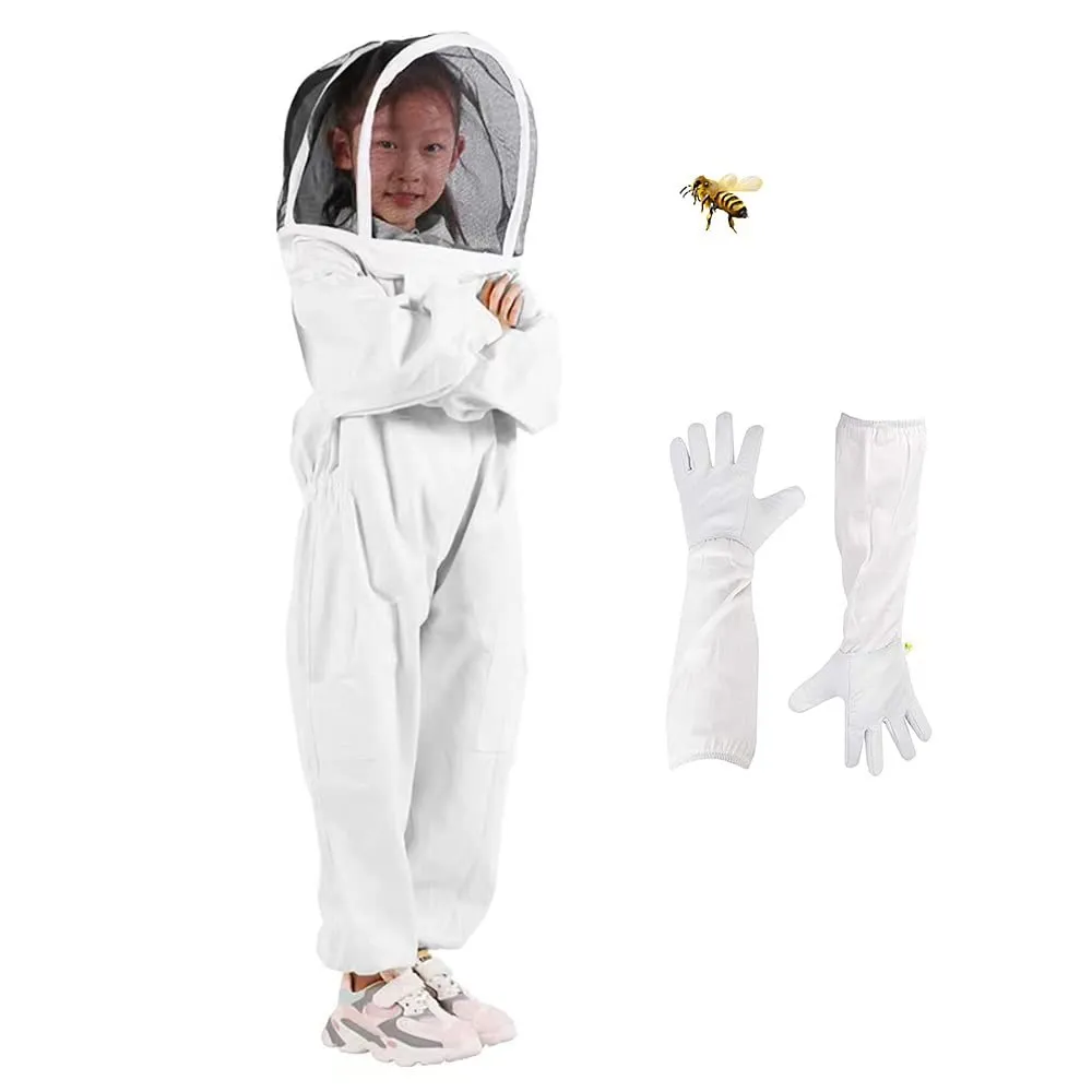 Comforme Ventilated Child Beekeeping Clothing Suit Yellow Cotton Children's Jacket Apiculture Equipement with Gloves