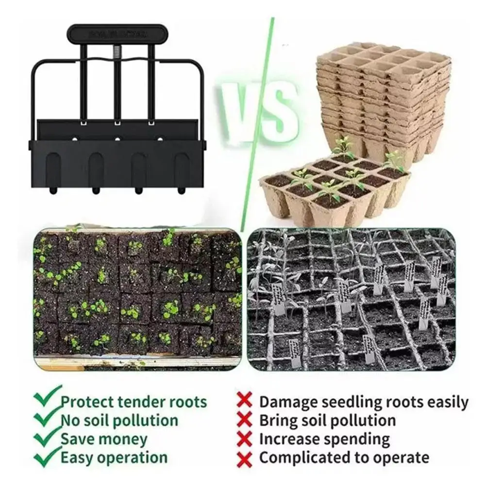 Handheld Seedling Soil Blocker Soil Block Maker Outdoor Garden Manual Block Making Machine Prep Seedling Production