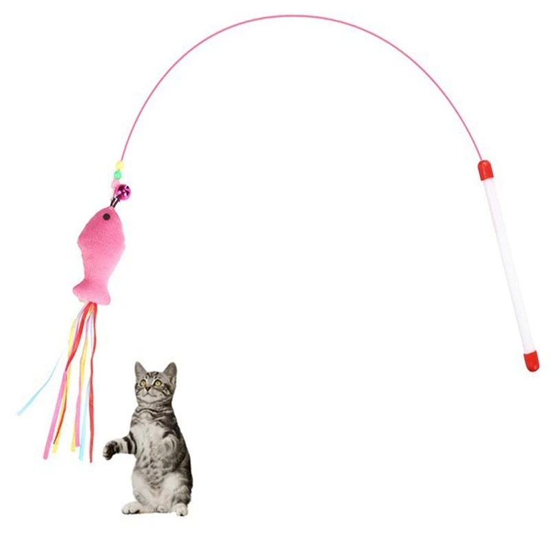 

Cat Toys Rod Fishing Funny Stick Pet Interactive teaser toy cat wand