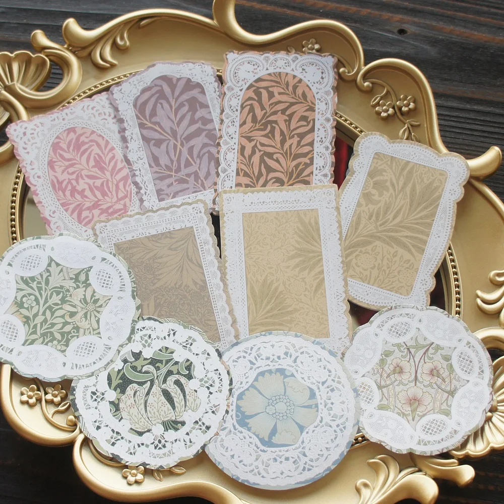 50 Fogli Vintage Plant Weaving Round Heart Frame Design Sfondo Carta Artigianale Carta Regalo Tag Decorazione Scrapbooking Fai Da Te