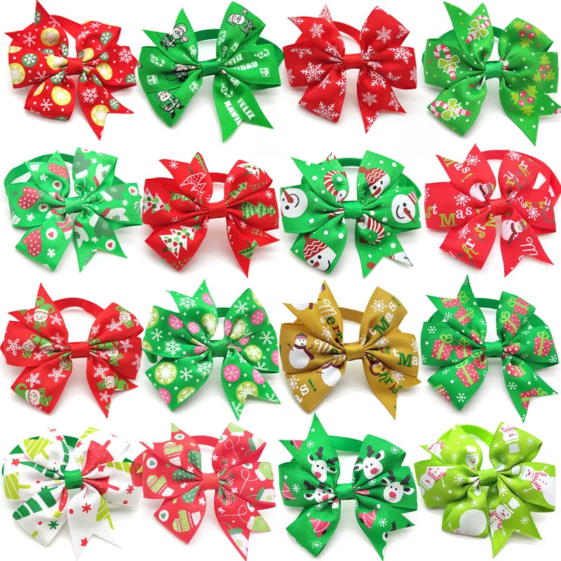 

10pcs Pet Supplies Dog Bow Tie Christmas Dog Grooming Accessories Pet Dog Cat Bowties Neckties Small Dog Decoration Supplies
