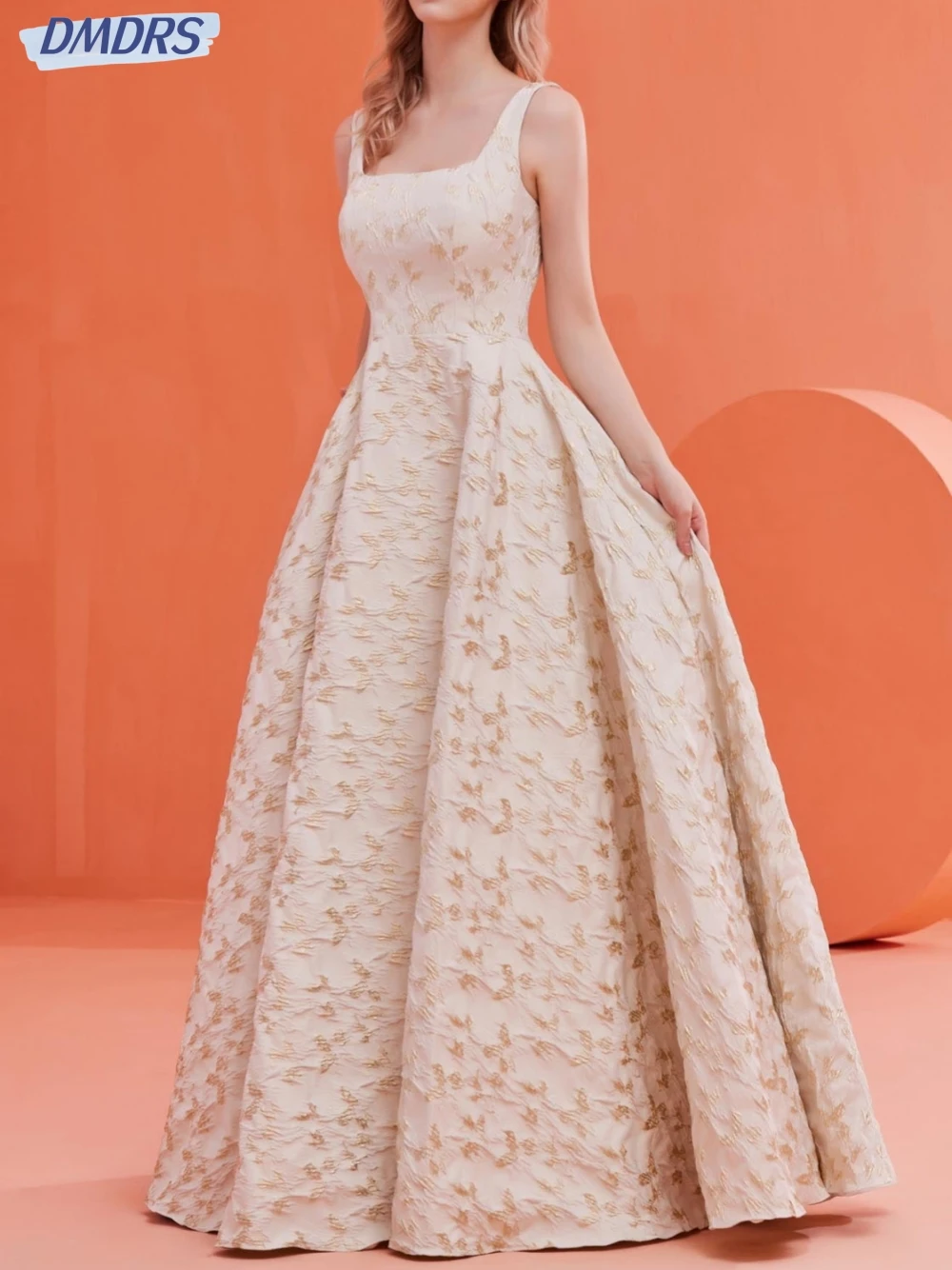 

Modern Birthday Square Neck Evening Dresses Romantic A-line Dress For Bride Graceful Floor-length Bridal Gown Vestido De Novia