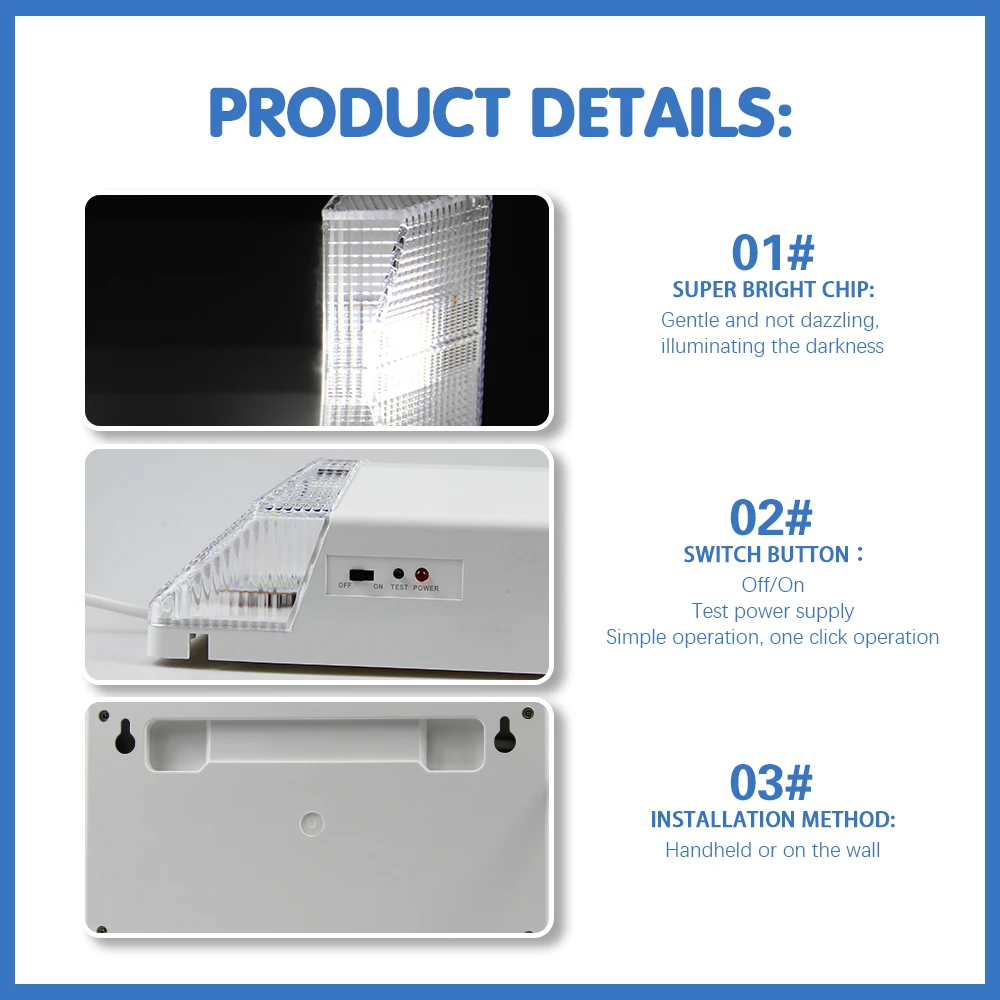 Emergency Evacuation Light Double Head LED Emergency Light Wall-mounted Rechargeable Fire Fighting Lamps Safety Indicator