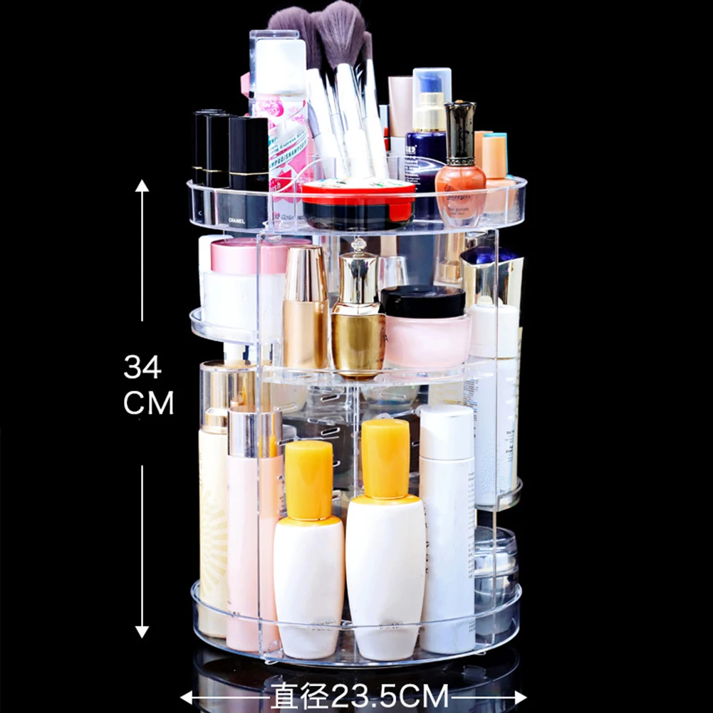 Make Up Organizer Box 360 Degree Rotation Cosmetic Organizer Transparent Fashion Spin Multi-Function Detachable Dressing Table 6