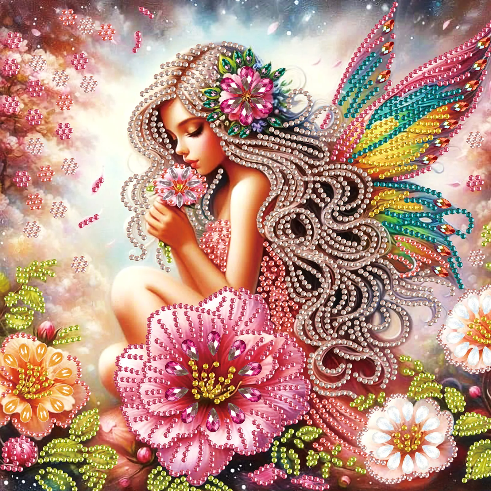 DIY flower fairy 5D Special Shape Diamond Art Kits for Beginners Diamond Art Painting Kits for Home Wall Decoration Gift