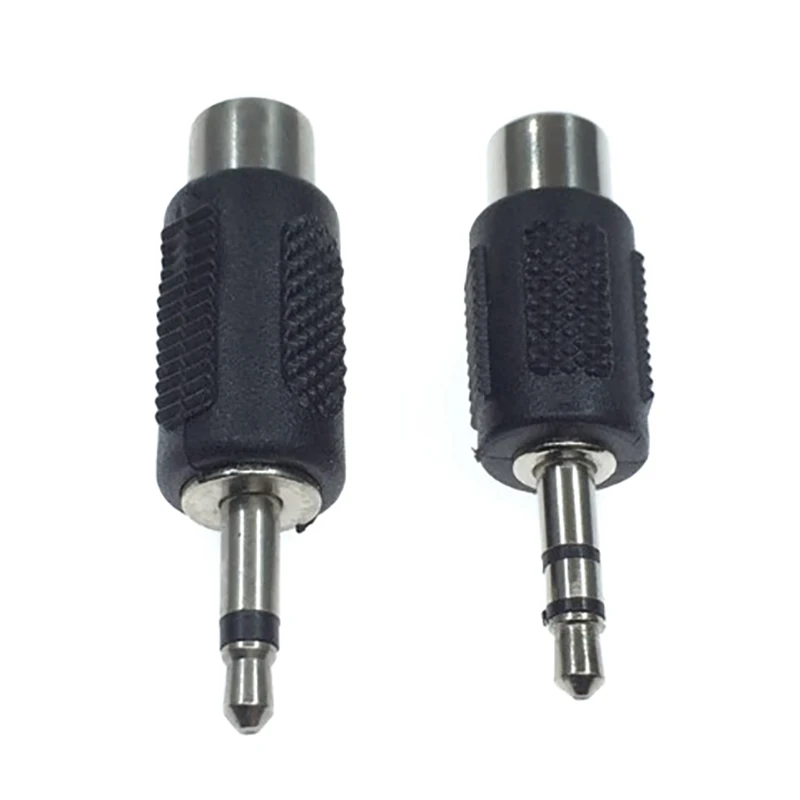 1Pc RCA Jack Connector To Jack 3.5 MM Mono Stereo Plug Adapter Audio RCA  Plug