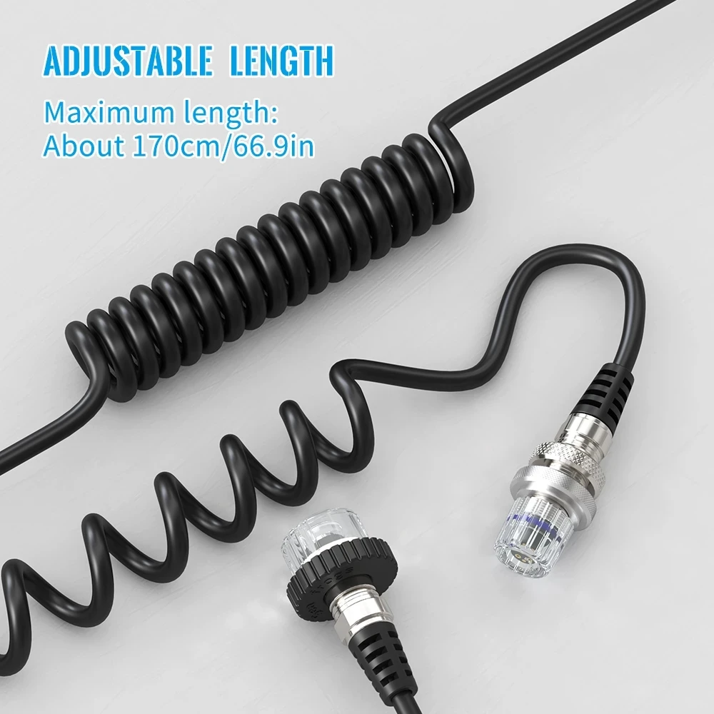 Seafrogs diving waterproof shell flashlight connection line 5 pin synchronous lightning conductor cable data line