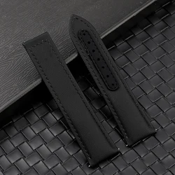 Luxurious Handmade Sailcloth Watch Strap with Premium Stitching, No Buckle - 22mm (Black)