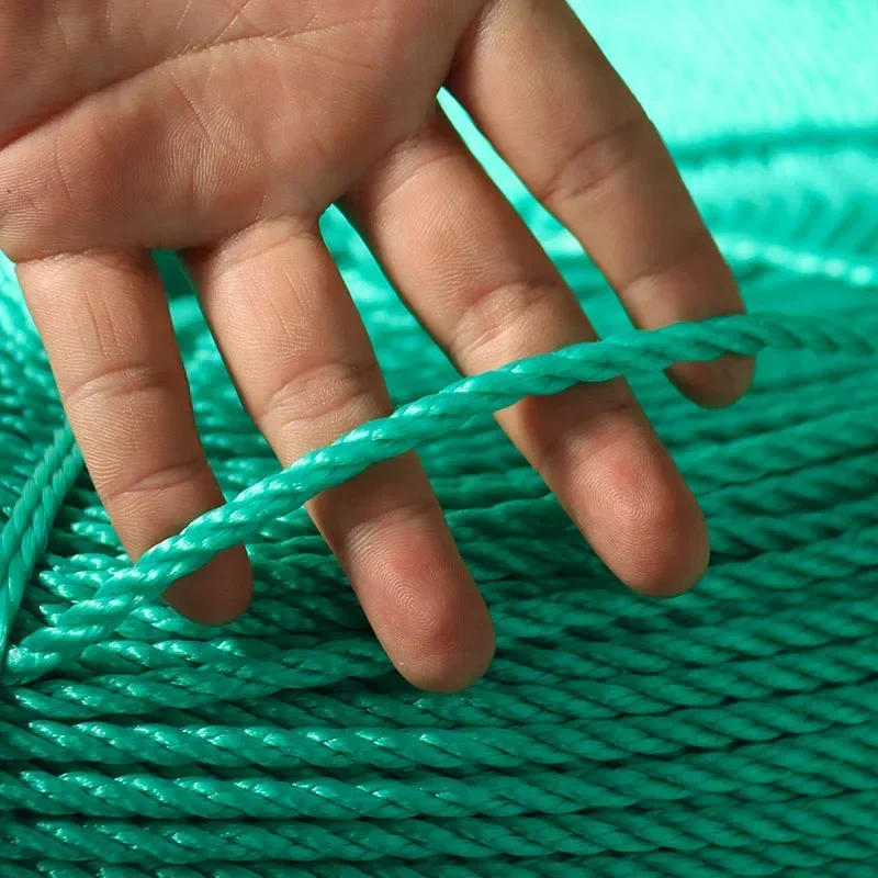 Green Nylon Woven Plastic Rope Truck Cargo Binding Clothes Drying Cord Durable and Sturdy Outdoor Construction Pull Cordage 6