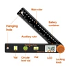 Digital Display Ruler 4-in-1 Folding-Metal Stationery Ruler General-Tool Protractor-Inclinometer for Building Decoration 4