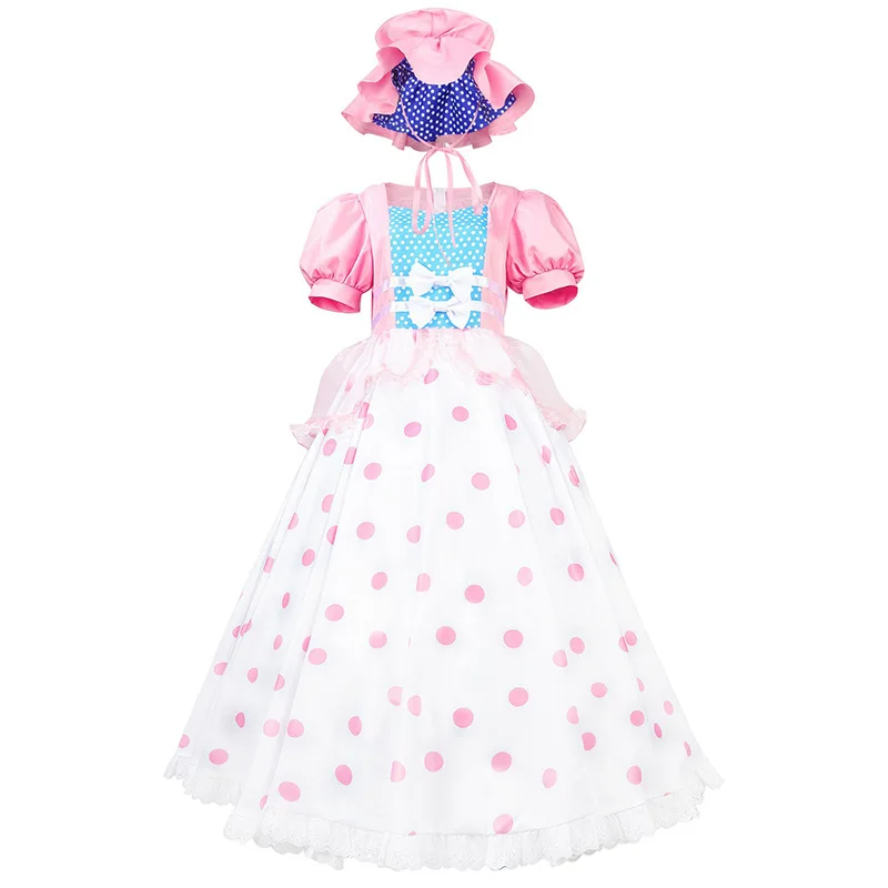 

Cosplay Toy Story Jessie Bopeep Long Dress Pink Hat and Skirt Set Princess Dresses Halloween Costumes for Girls Women Gown
