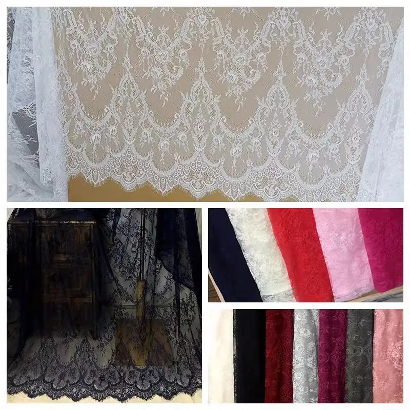 Lace fabric French eyelash lace fabric 3M/lot 150CM