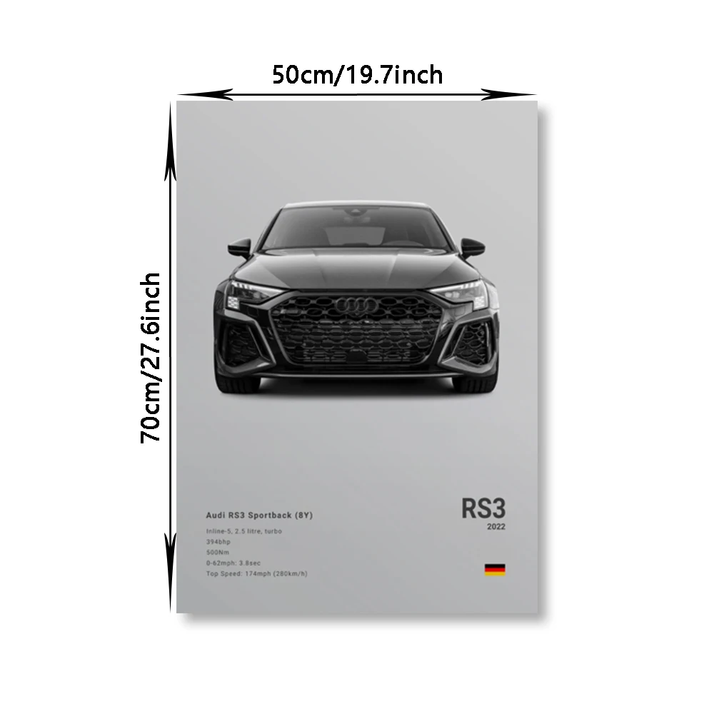 Wall Art Print Famous Cars R8 RS3 M3 M5 G63 AMG F40 STO Decorative Mural Modern Home Decor Birthday Gift Unframed