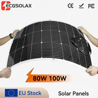 Panneaux solaires flexibles portables 80W 100W, ensemble de cellules solaires pour voiture, camping-car, système solaire domestique 1