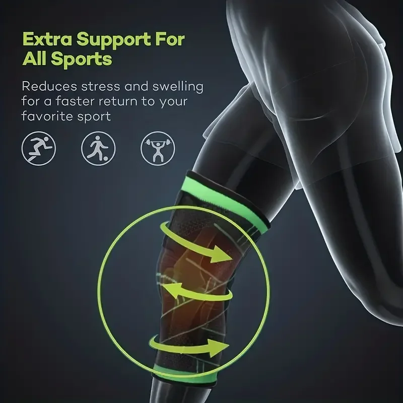 Knee pads 1PC sports pressurized elastic for running hiking meniscus tear arthritis joint pain relief