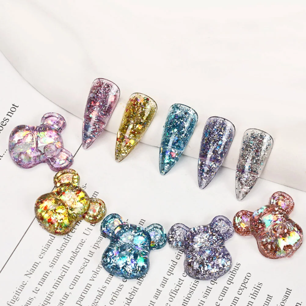 

3 Bags Transparent Nail Color Display Tool Clear Displaying Bear Card Supplies Tools Head Bow