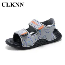 

ULKNN Boys Beach Sandals Summer Children's Sport Open Toe Shoe Kids Casual Summer Flat Sandals Hook&loop Teen Outdoor Eva