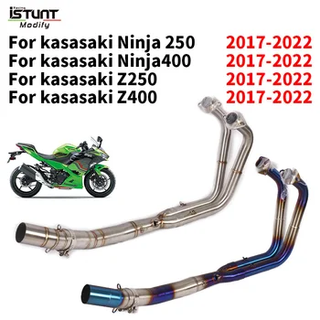 For Kawasaki Ninja 400 Z400 Z250 Ninja 250 2017-2022 Motorcycle Stainless Steel Front Link Pipe Exhaust Escape Moto Full System