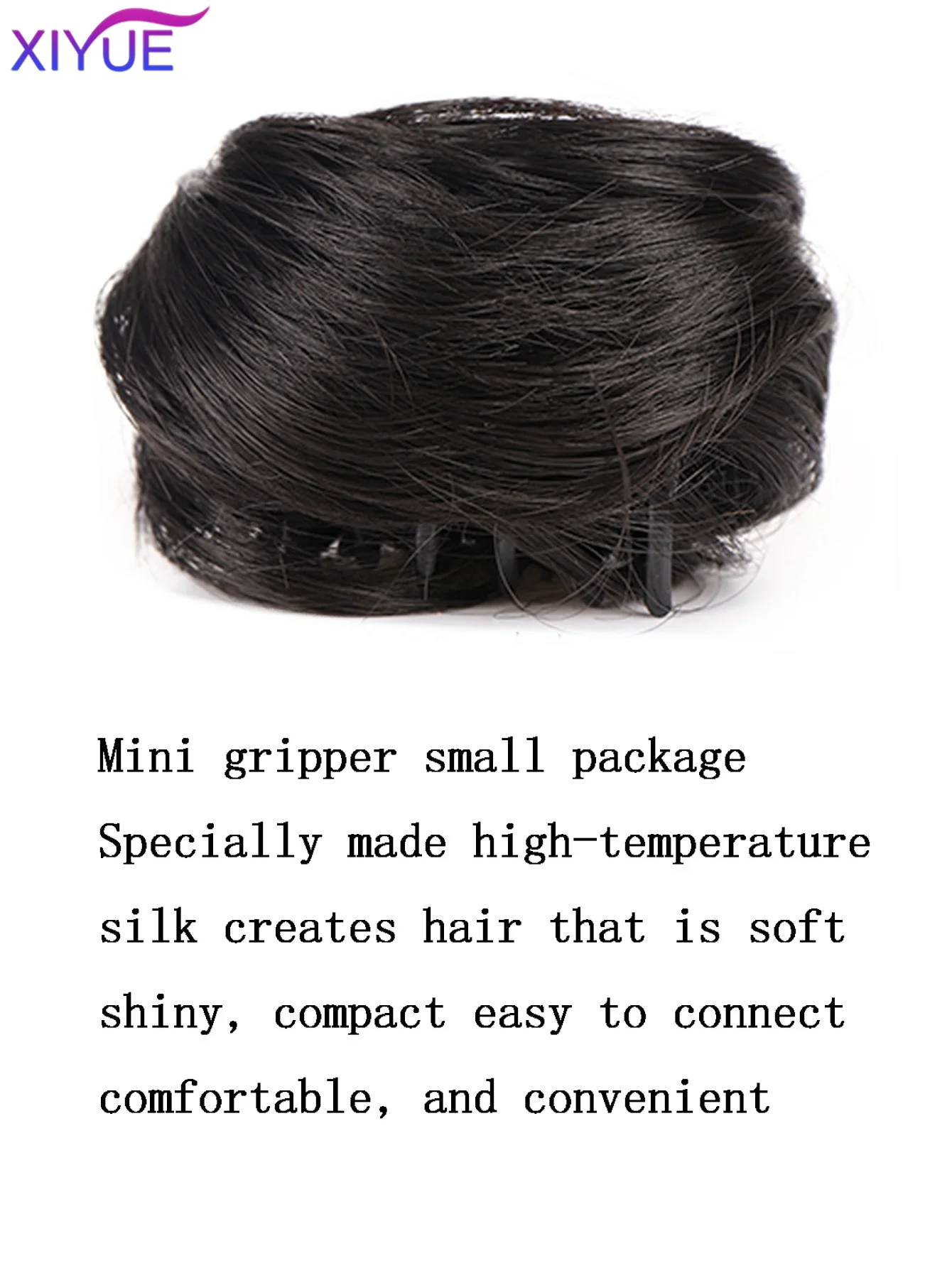 Synthetic Space Bun 2PCS Mini Claw Clip in Messy Cat Ears Fake Hair Bun Extensions Wig Accessory Donut Updo Hairpieces for Women