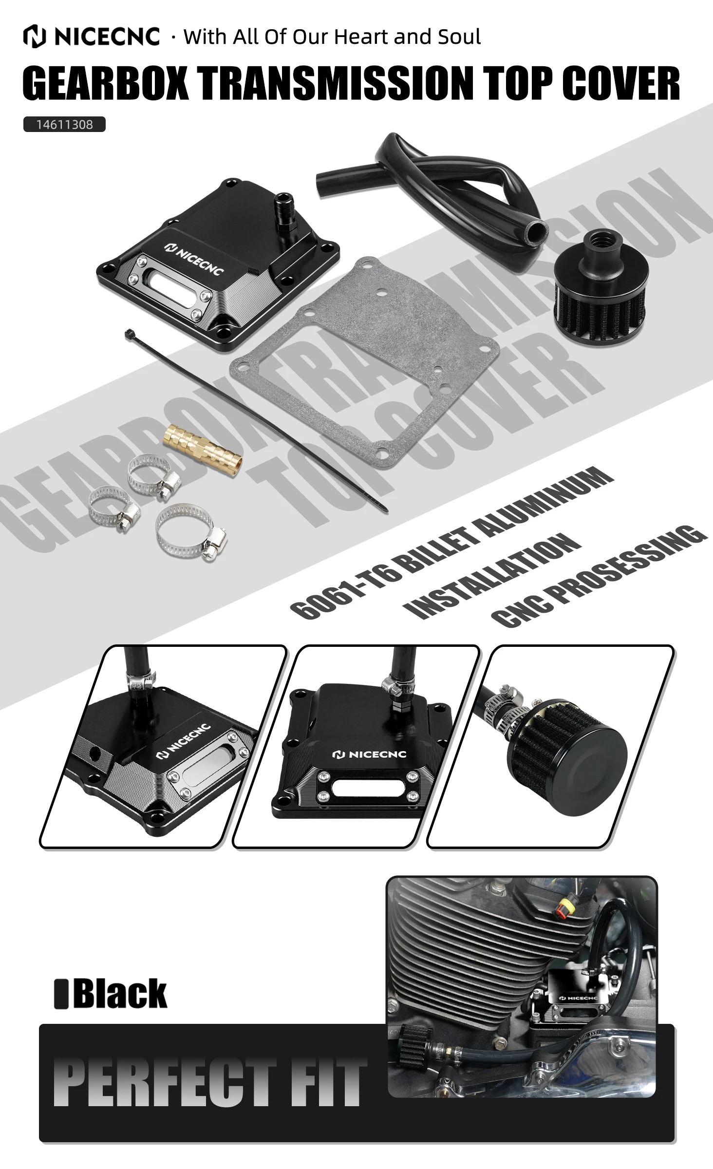 Für Harley M8 Motor Street Glide FLHX /Special 17-24 Belüftete Getriebe-Abdeckung Road King FLHR Road Glide Fat Boy Low Rider – Detail 1